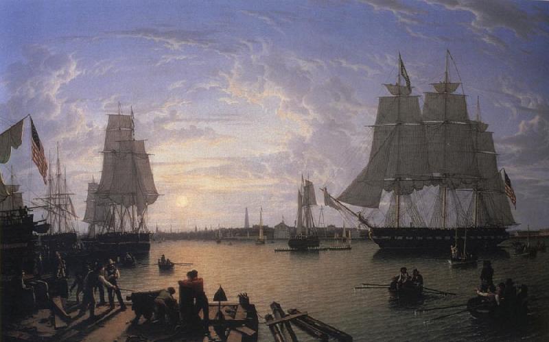 Robert Salmon The Boston Harbor from Constitution Wharf